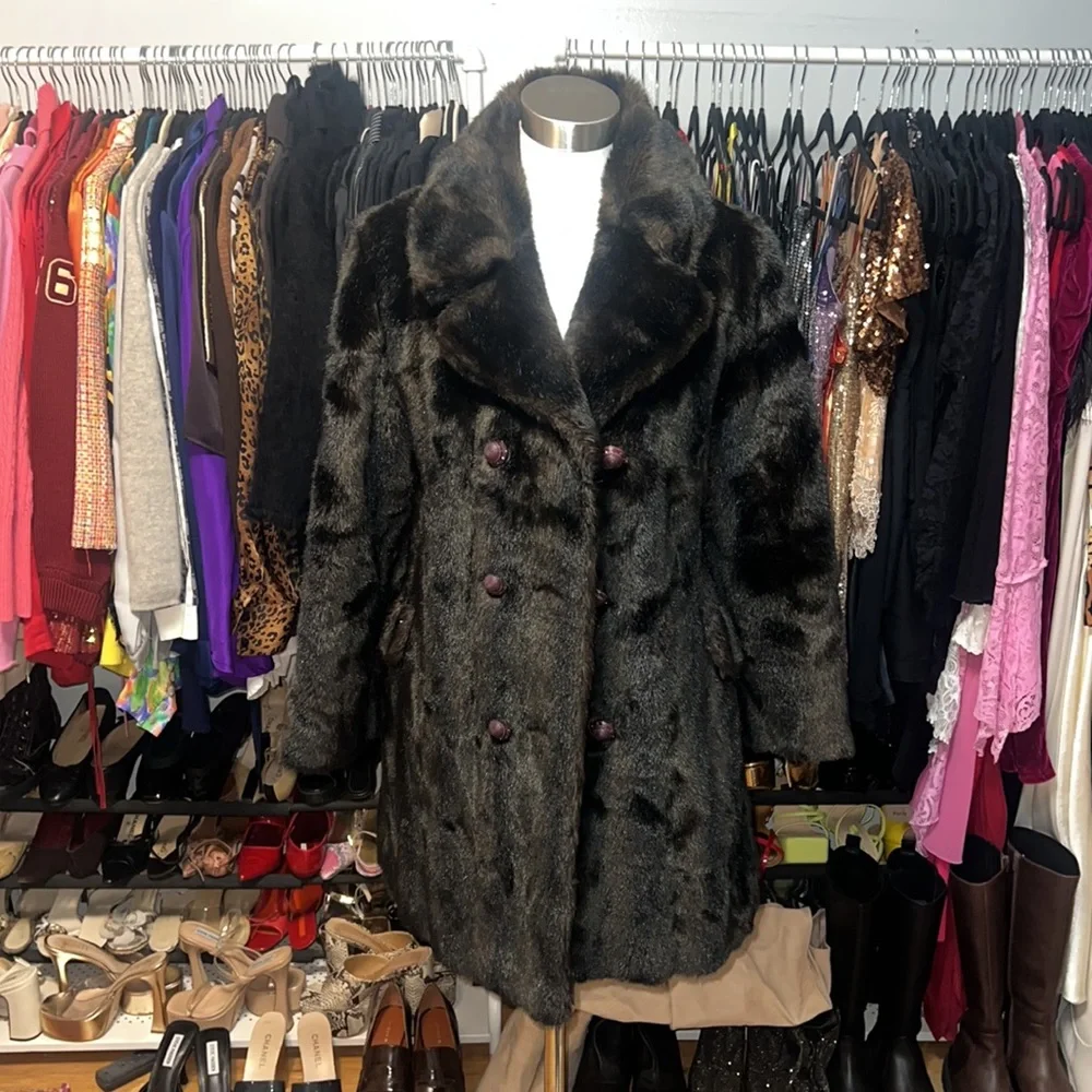 Vintage 1960’s Robert Meshekoff Original Brown Fur Teddy Coat